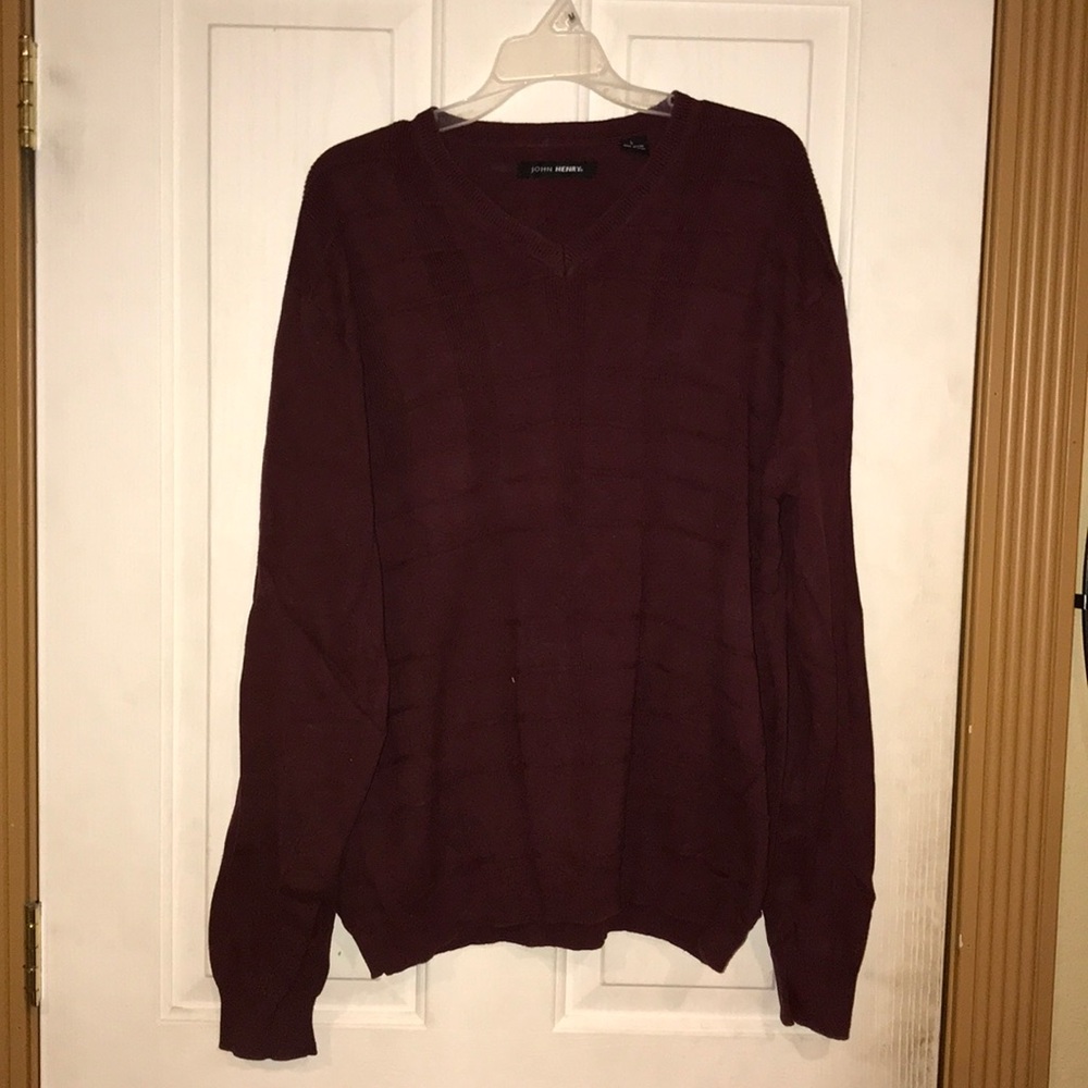 John Henry Maroon Sweater Size Large